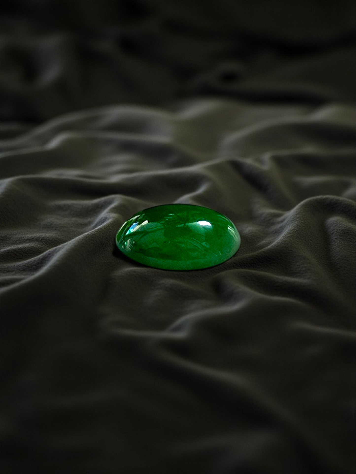 Certified MADE IN JAPAN 3.09 cts. Bright Green Burmese A-Jadeite Oval Cabochon Loose Stone LS18