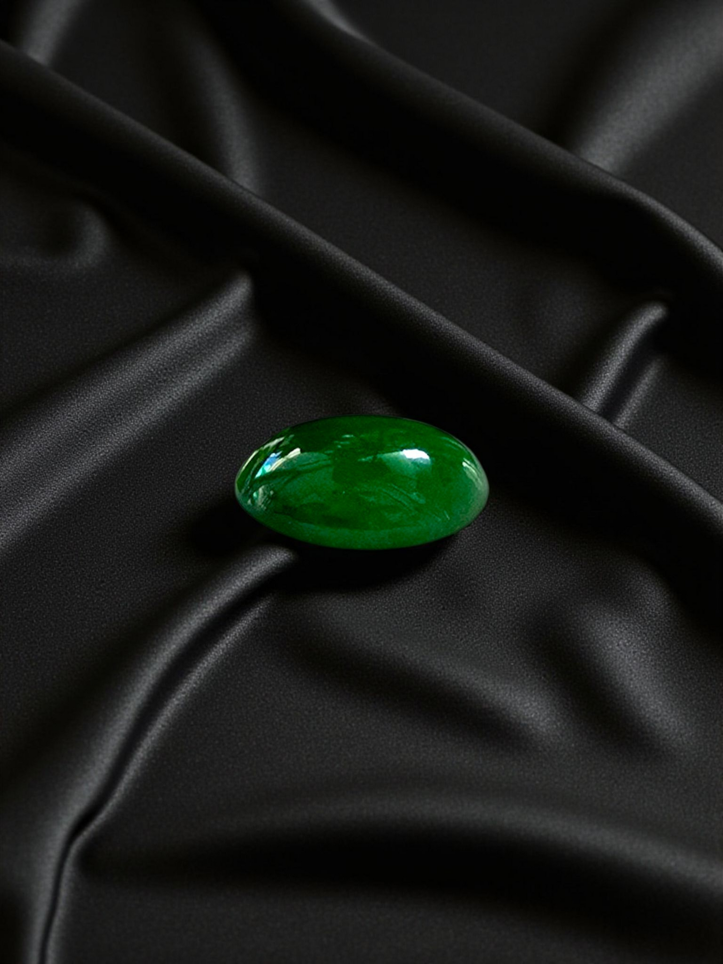 Certified MADE IN JAPAN 3.09 cts. Bright Green Burmese A-Jadeite Oval Cabochon Loose Stone LS18
