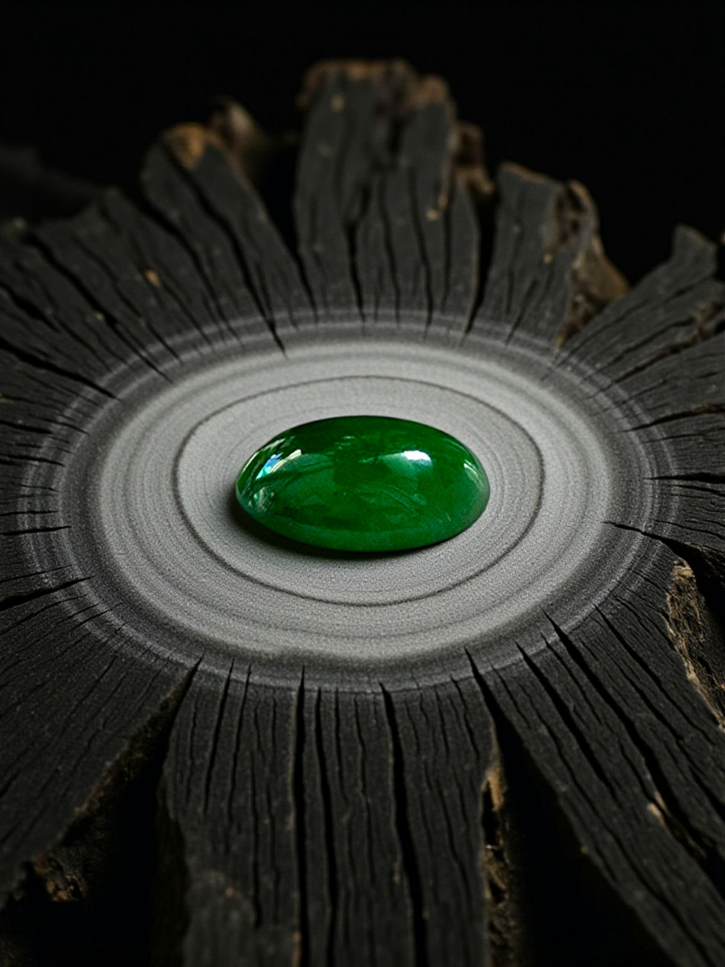 Certified MADE IN JAPAN 3.09 cts. Bright Green Burmese A-Jadeite Oval Cabochon Loose Stone LS18