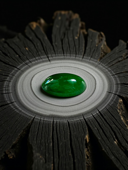 Certified MADE IN JAPAN 3.09 cts. Bright Green Burmese A-Jadeite Oval Cabochon Loose Stone LS18