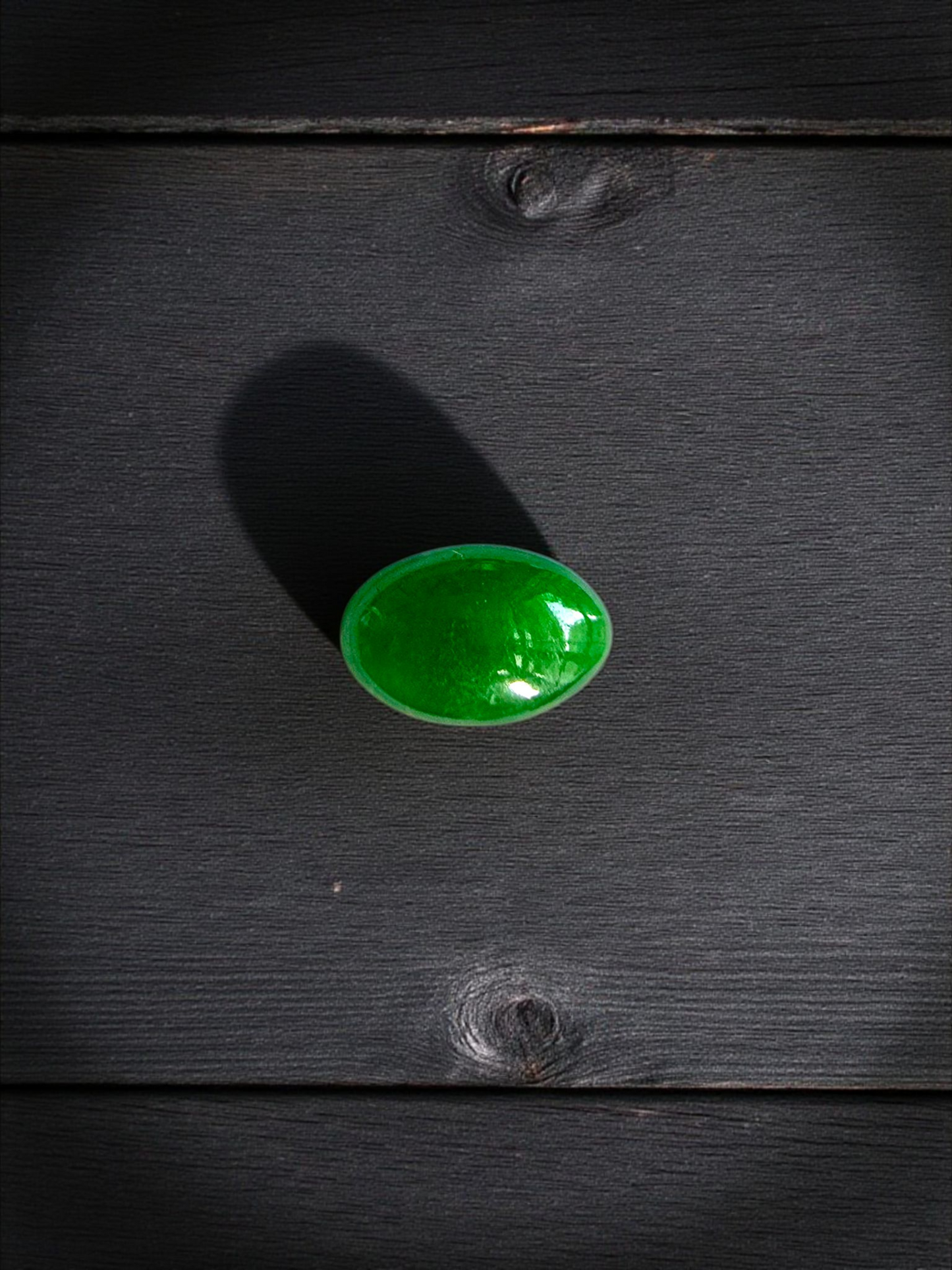 Certified MADE IN JAPAN 1.08 cts. Bright Green Burmese A-Jadeite Oval Cabochon Loose Stone LS19