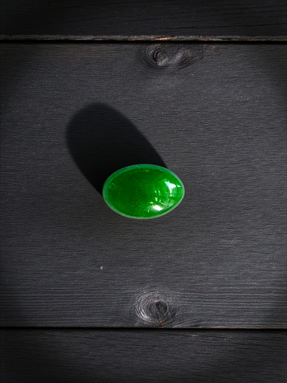 Certified MADE IN JAPAN 1.08 cts. Bright Green Burmese A-Jadeite Oval Cabochon Loose Stone LS19