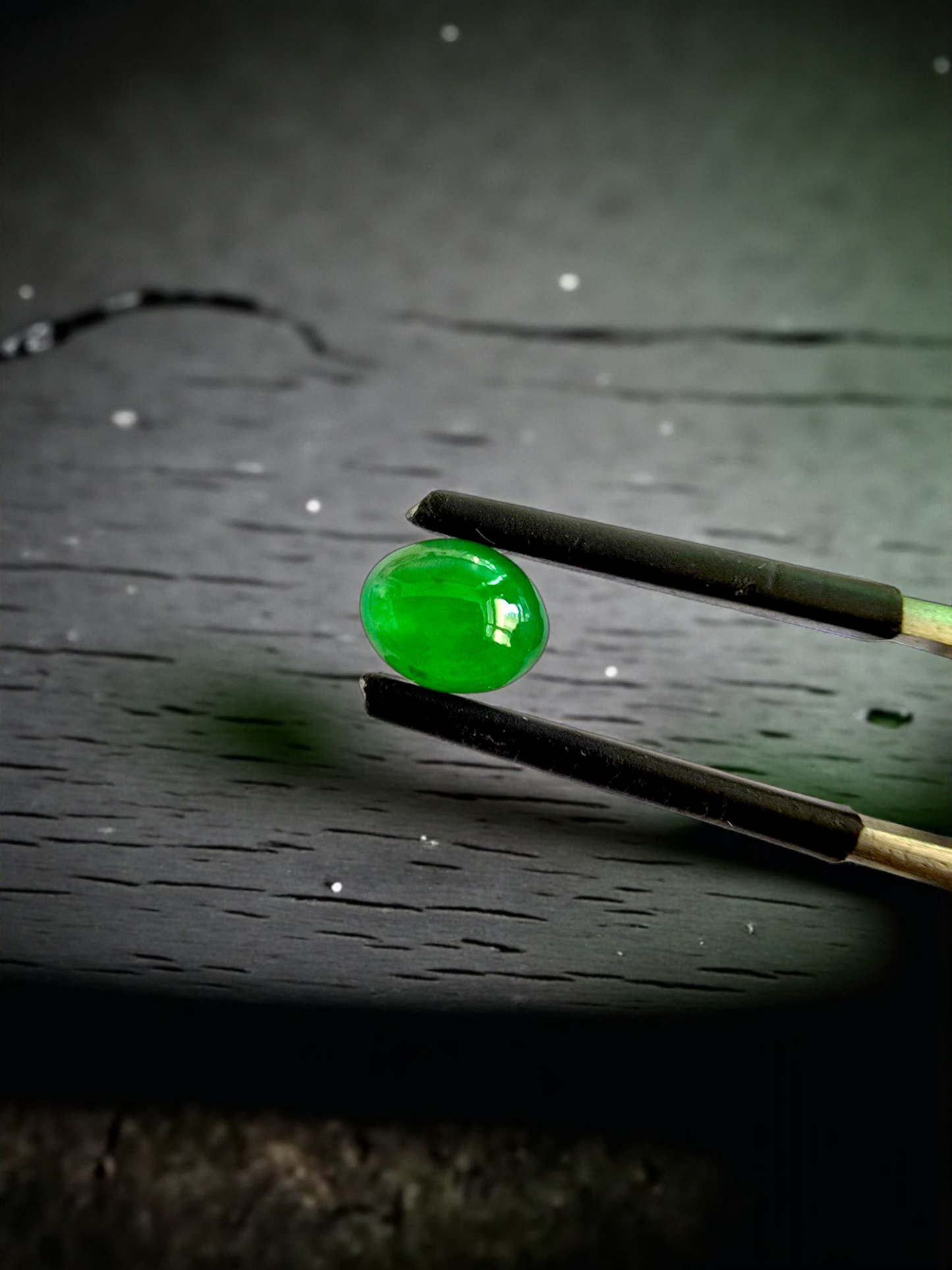 Certified MADE IN JAPAN 1.16 cts. Bright Green Burmese A-Jadeite Oval Cabochon Loose Stone LS21