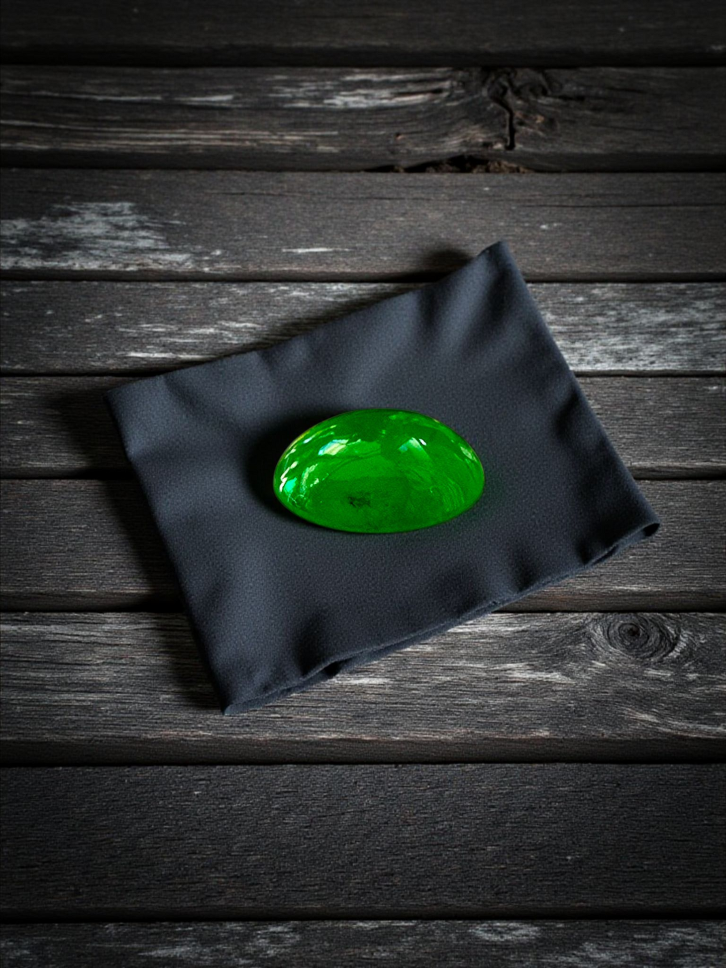 Certified MADE IN JAPAN 1.16 cts. Bright Green Burmese A-Jadeite Oval Cabochon Loose Stone LS21