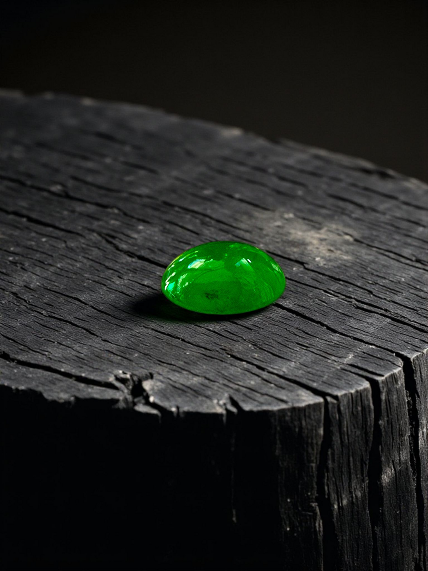 Certified MADE IN JAPAN 1.16 cts. Bright Green Burmese A-Jadeite Oval Cabochon Loose Stone LS21