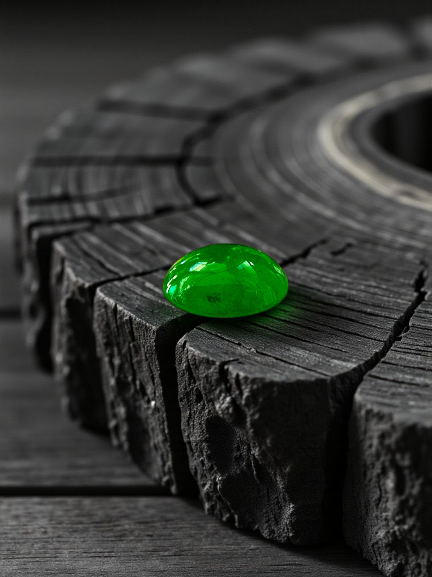 Certified MADE IN JAPAN 1.16 cts. Bright Green Burmese A-Jadeite Oval Cabochon Loose Stone LS21