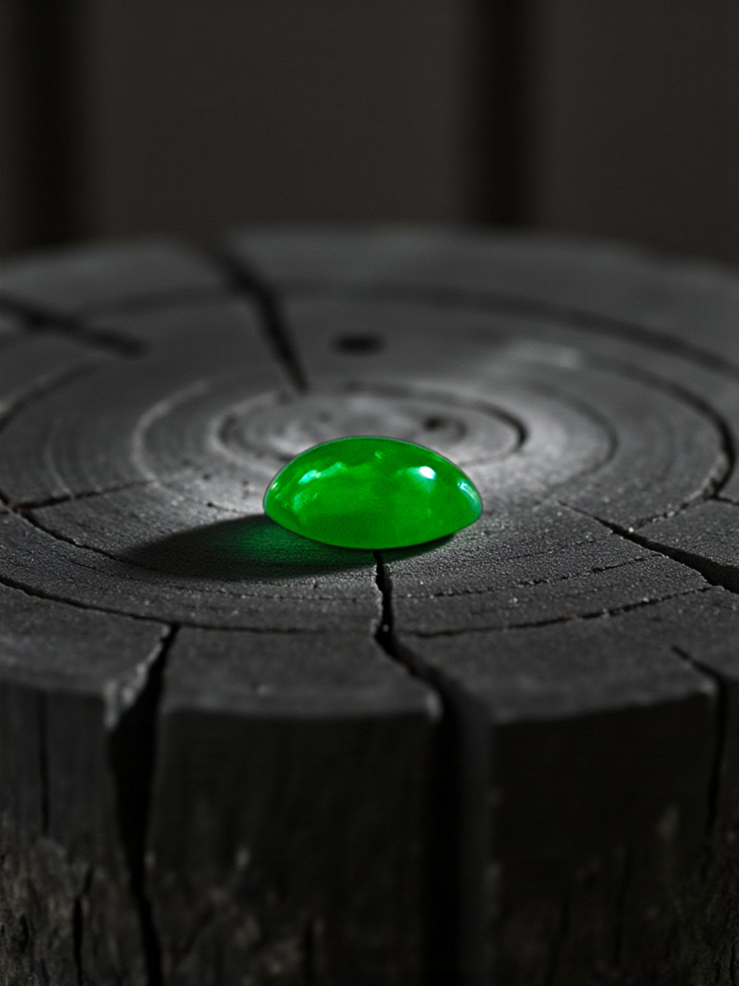 Certified MADE IN JAPAN 1.16 cts. Bright Green Burmese A-Jadeite Oval Cabochon Loose Stone LS21