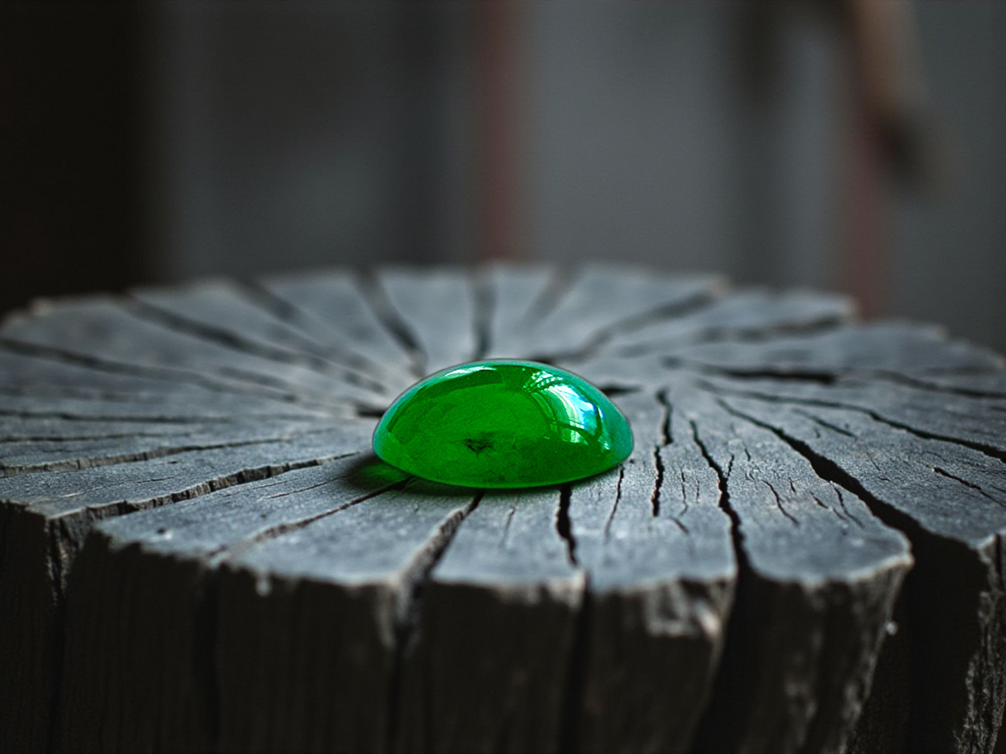 Certified MADE IN JAPAN 1.16 cts. Bright Green Burmese A-Jadeite Oval Cabochon Loose Stone LS21