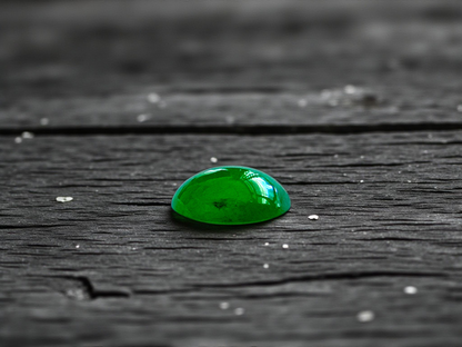 Certified MADE IN JAPAN 1.16 cts. Bright Green Burmese A-Jadeite Oval Cabochon Loose Stone LS21