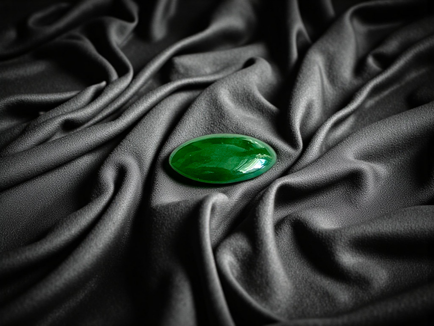 Certified MADE IN JAPAN 1.05 cts. Bright Green Burmese A-Jadeite Oval Cabochon Loose Stone LS22