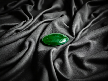 Certified MADE IN JAPAN 1.05 cts. Bright Green Burmese A-Jadeite Oval Cabochon Loose Stone LS22
