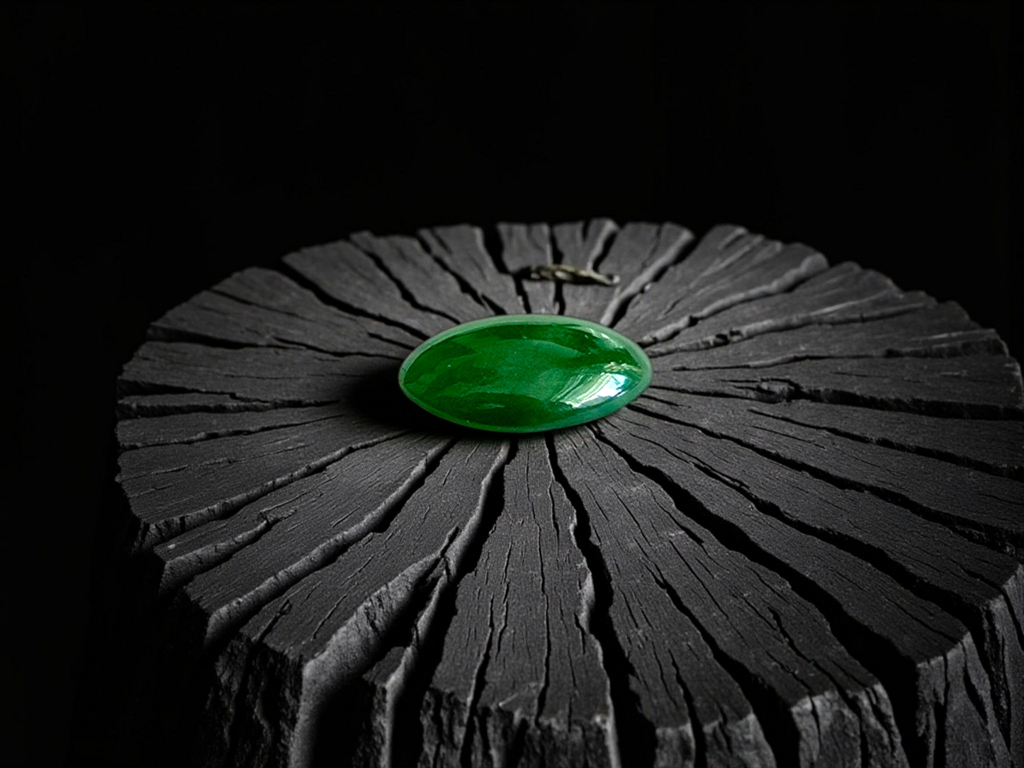 Certified MADE IN JAPAN 1.05 cts. Bright Green Burmese A-Jadeite Oval Cabochon Loose Stone LS22