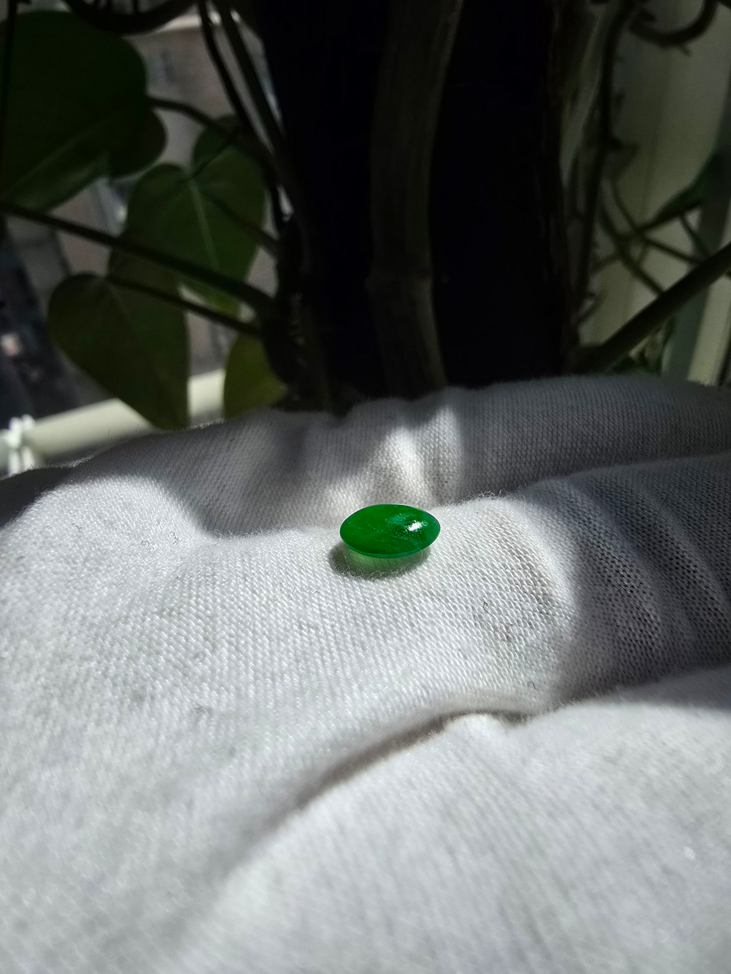 Certified MADE IN JAPAN 1.05 cts. Bright Green Burmese A-Jadeite Oval Cabochon Loose Stone LS22