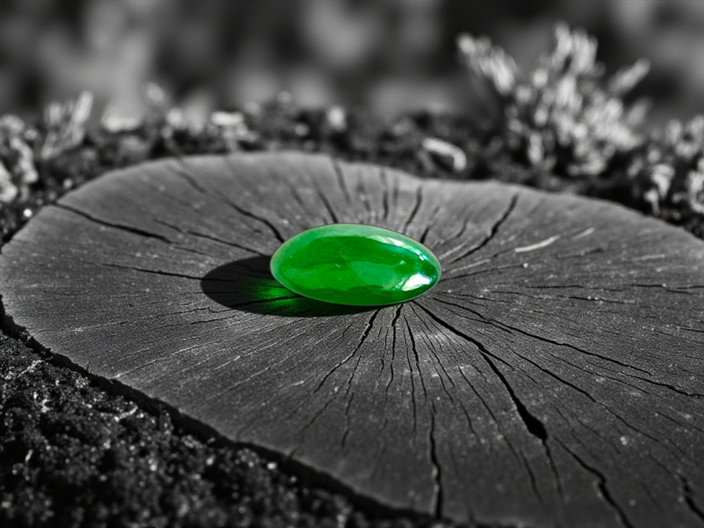 Certified MADE IN JAPAN 1.05 cts. Bright Green Burmese A-Jadeite Oval Cabochon Loose Stone LS22