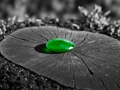 Certified MADE IN JAPAN 1.05 cts. Bright Green Burmese A-Jadeite Oval Cabochon Loose Stone LS22