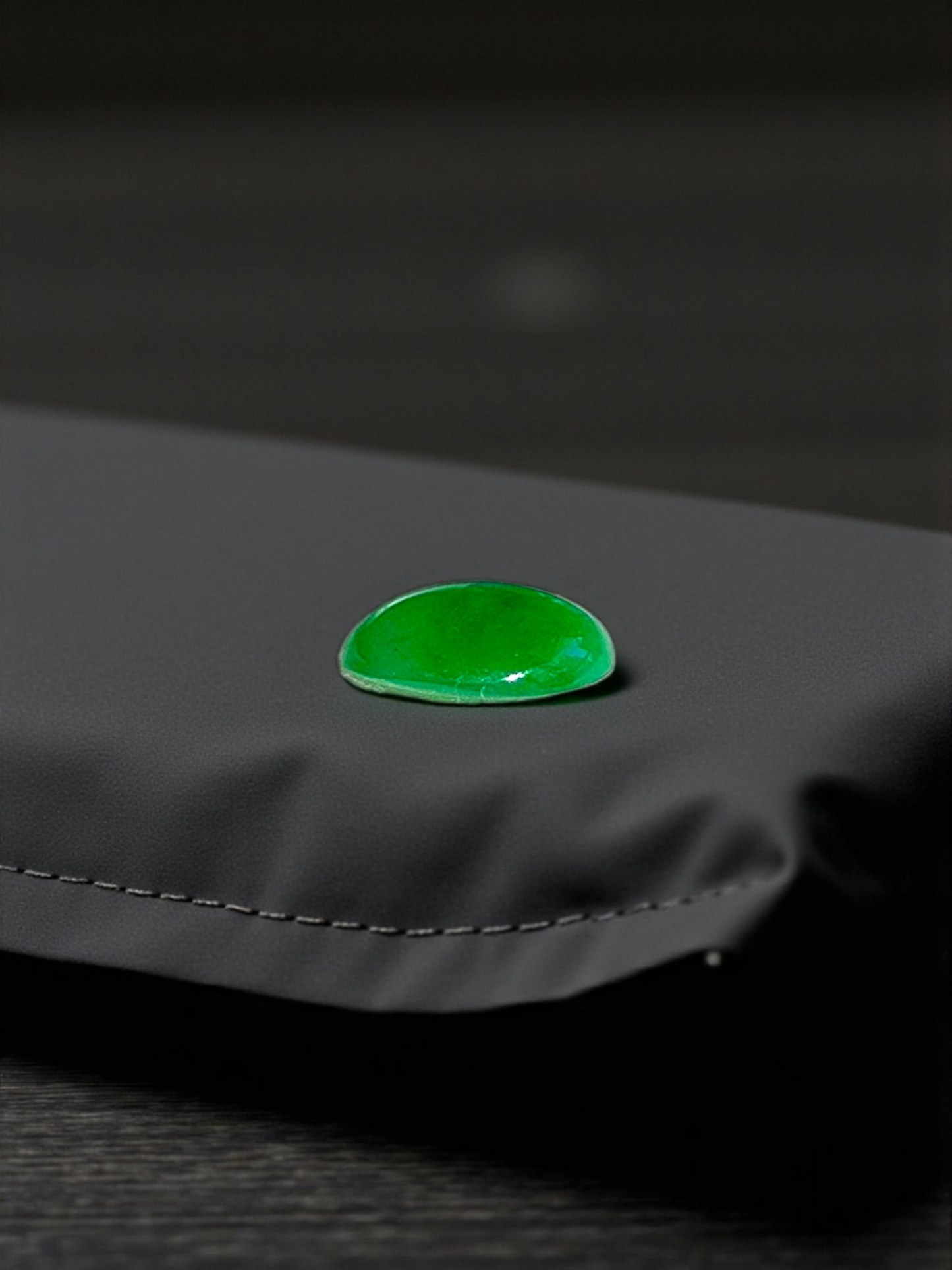 Certified MADE IN JAPAN 1.74 cts. Bright Green Burmese A-Jadeite Oval Cabochon Loose Stone LS23