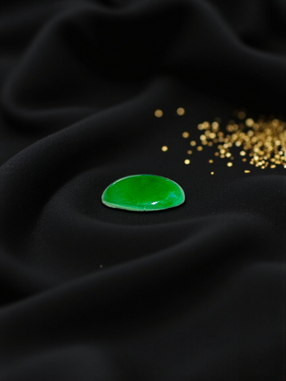 Certified MADE IN JAPAN 1.74 cts. Bright Green Burmese A-Jadeite Oval Cabochon Loose Stone LS23