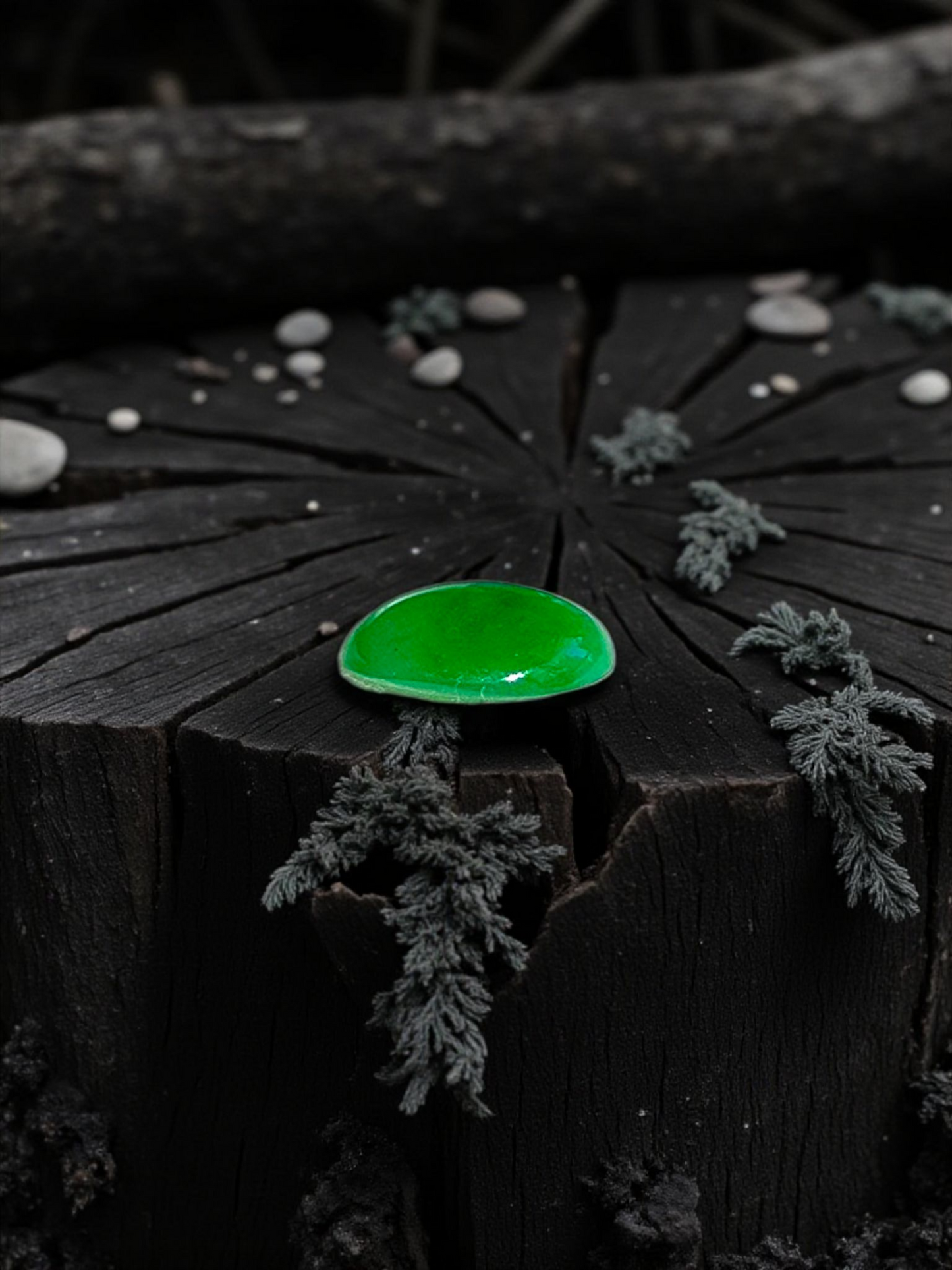 Certified MADE IN JAPAN 1.74 cts. Bright Green Burmese A-Jadeite Oval Cabochon Loose Stone LS23