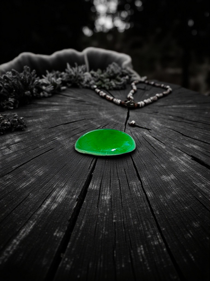 Certified MADE IN JAPAN 1.74 cts. Bright Green Burmese A-Jadeite Oval Cabochon Loose Stone LS23