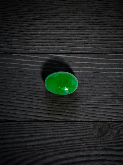 Certified MADE IN JAPAN 1.74 cts. Bright Green Burmese A-Jadeite Oval Cabochon Loose Stone LS23
