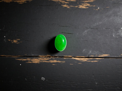 Certified MADE IN JAPAN 1.74 cts. Bright Green Burmese A-Jadeite Oval Cabochon Loose Stone LS23