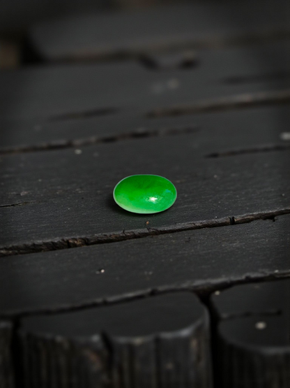 Certified MADE IN JAPAN 1.74 cts. Bright Green Burmese A-Jadeite Oval Cabochon Loose Stone LS23