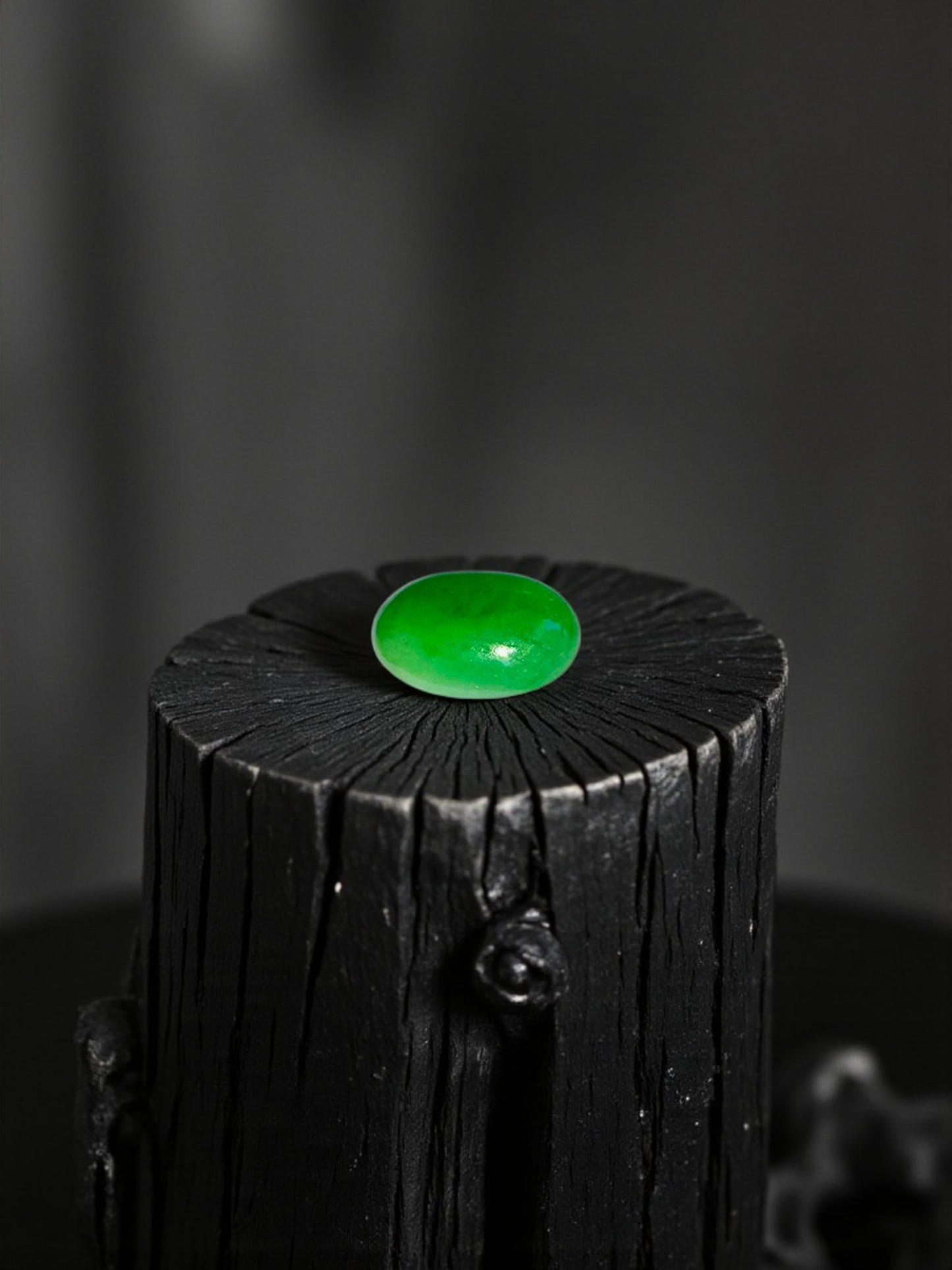 Certified MADE IN JAPAN 1.74 cts. Bright Green Burmese A-Jadeite Oval Cabochon Loose Stone LS23