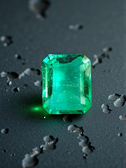 GRS Certified 4.36 cts. Minor Oil Emerald (Columbia) Eye Clean Loose Stone LS26