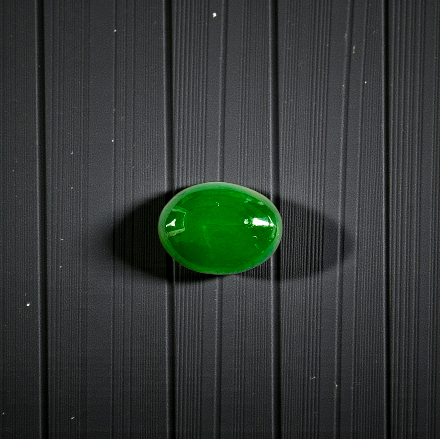 Certified MADE IN JAPAN 1.175 cts. Bright Imperial Green Burmese A-Jadeite Oval Cabochon Loose Stone LS28