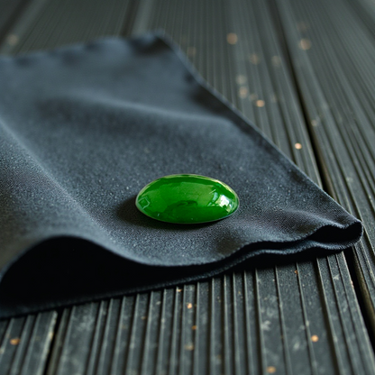 Certified MADE IN JAPAN 1.538 cts. Deep Imperial Green Burmese A-Jadeite Oval Cabochon Loose Stone LS29