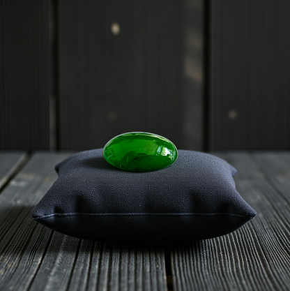 Certified MADE IN JAPAN 1.538 cts. Deep Imperial Green Burmese A-Jadeite Oval Cabochon Loose Stone LS29