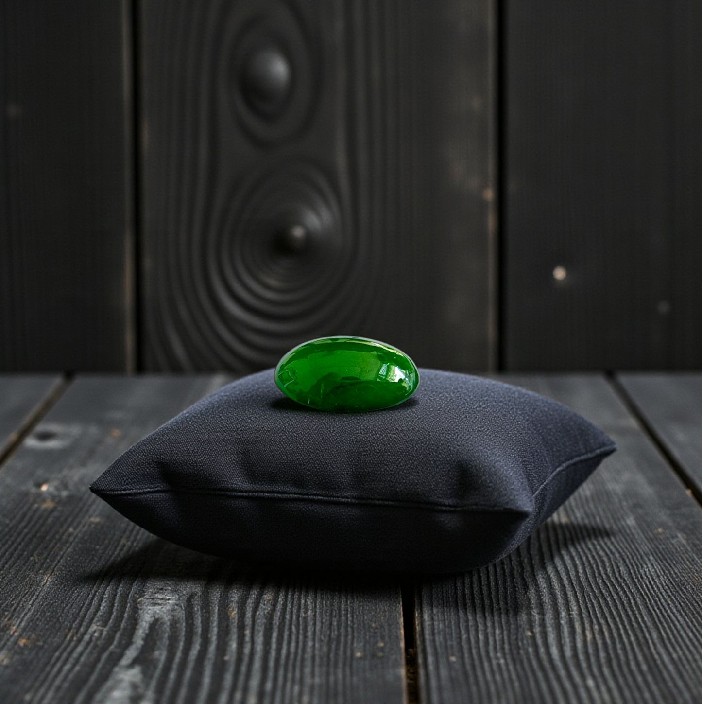 Certified MADE IN JAPAN 1.538 cts. Deep Imperial Green Burmese A-Jadeite Oval Cabochon Loose Stone LS29