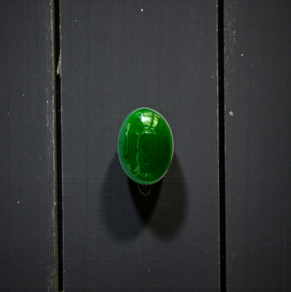 Certified MADE IN JAPAN 1.538 cts. Deep Imperial Green Burmese A-Jadeite Oval Cabochon Loose Stone LS29