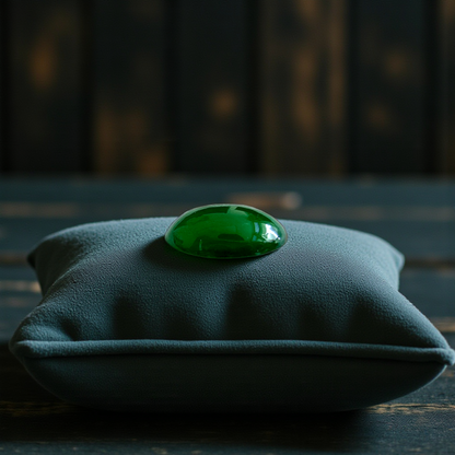 Certified MADE IN JAPAN 1.538 cts. Deep Imperial Green Burmese A-Jadeite Oval Cabochon Loose Stone LS29