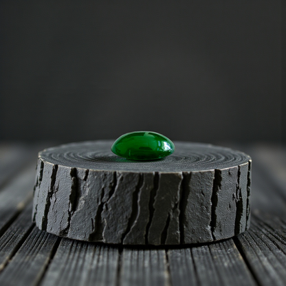 Certified MADE IN JAPAN 1.538 cts. Deep Imperial Green Burmese A-Jadeite Oval Cabochon Loose Stone LS29