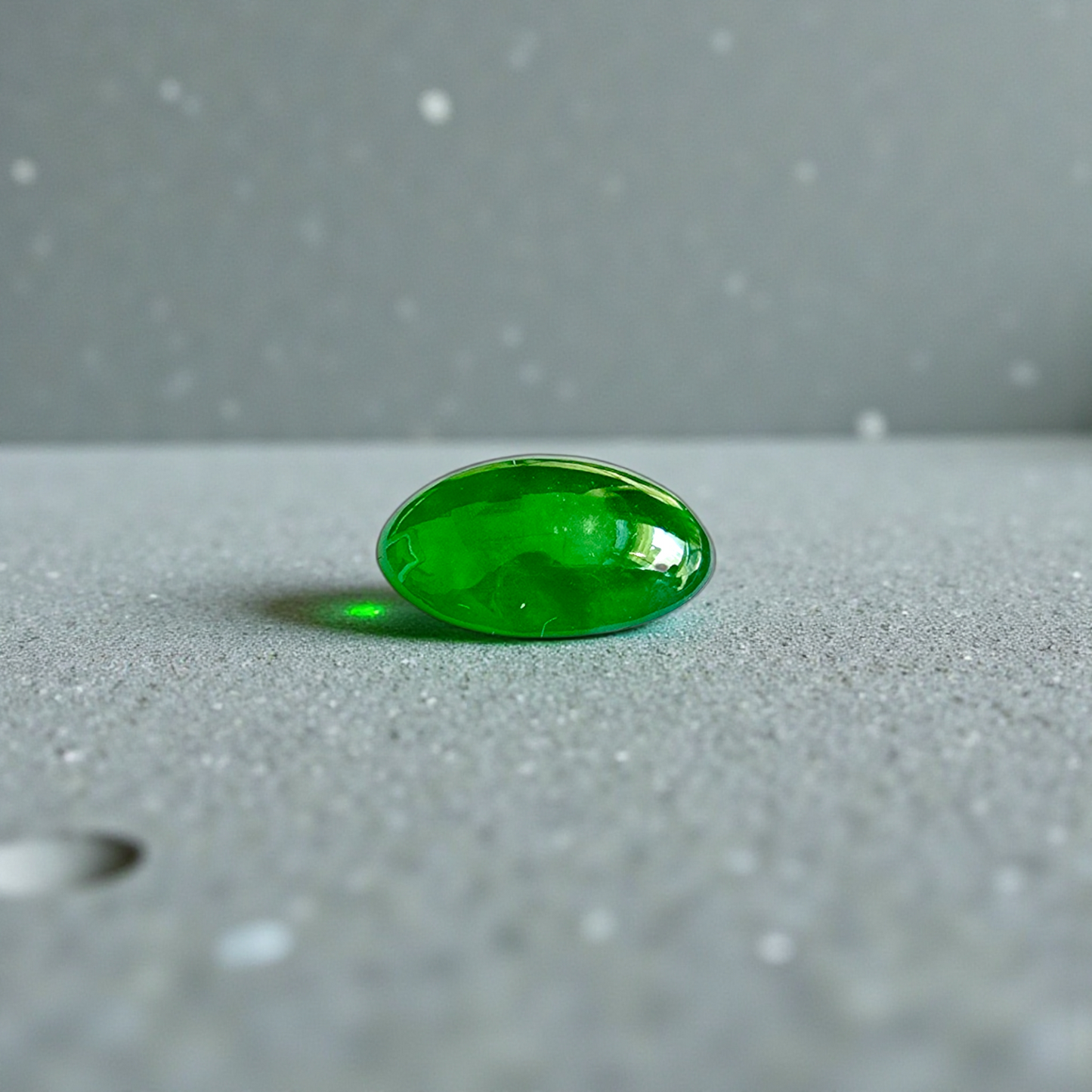 Certified MADE IN JAPAN 2.192 cts. Bright Imperial Green Burmese A-Jadeite Oval Cabochon Loose Stone LS30