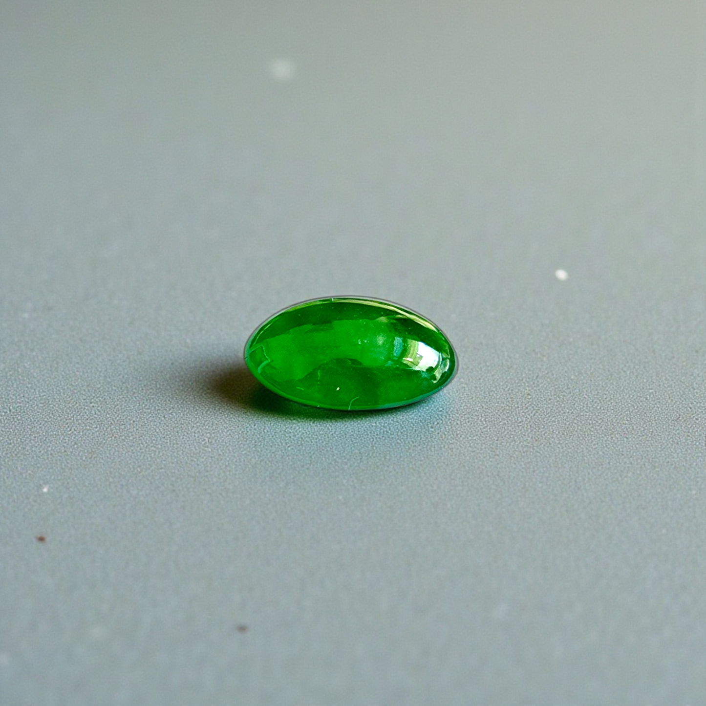 Certified MADE IN JAPAN 2.192 cts. Bright Imperial Green Burmese A-Jadeite Oval Cabochon Loose Stone LS30