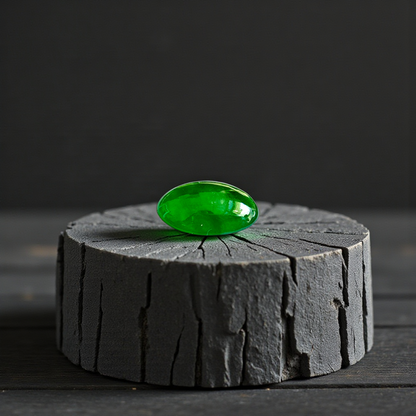 Certified MADE IN JAPAN 2.192 cts. Bright Imperial Green Burmese A-Jadeite Oval Cabochon Loose Stone LS30