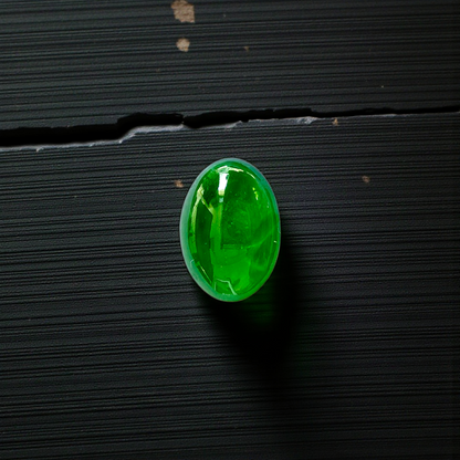 Certified MADE IN JAPAN 2.192 cts. Bright Imperial Green Burmese A-Jadeite Oval Cabochon Loose Stone LS30