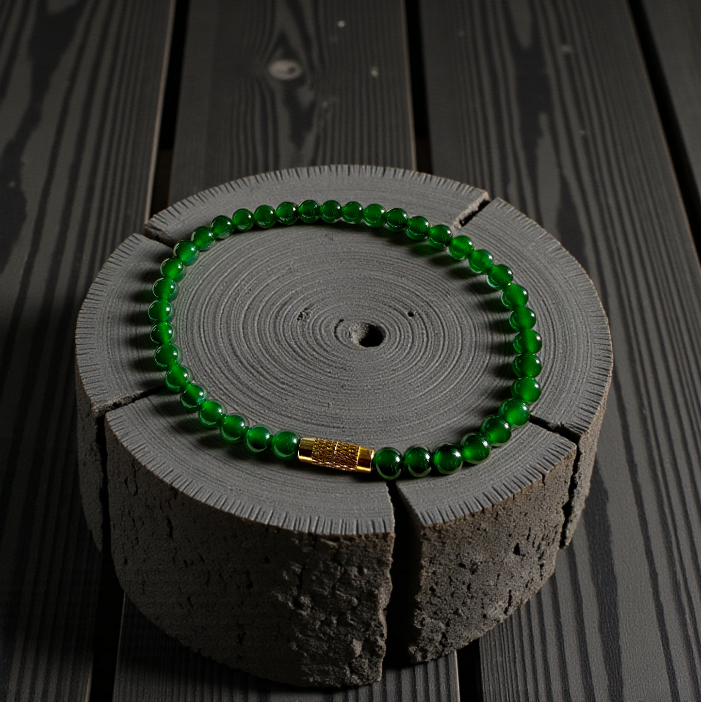 Certified Imperial Japanese Green Burmese A-Jade Beaded Bracelet (MADE IN JAPAN) (4.50 mm Each x 38 beads) 05041 (With Sterling Silver 925)