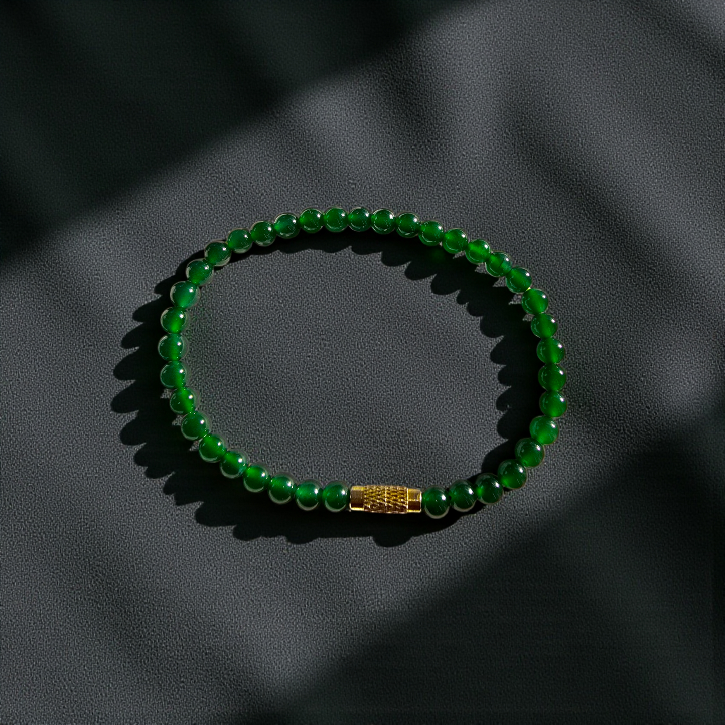 Certified Imperial Japanese Green Burmese A-Jade Beaded Bracelet (MADE IN JAPAN) (4.50 mm Each x 38 beads) 05041 (With Sterling Silver 925)