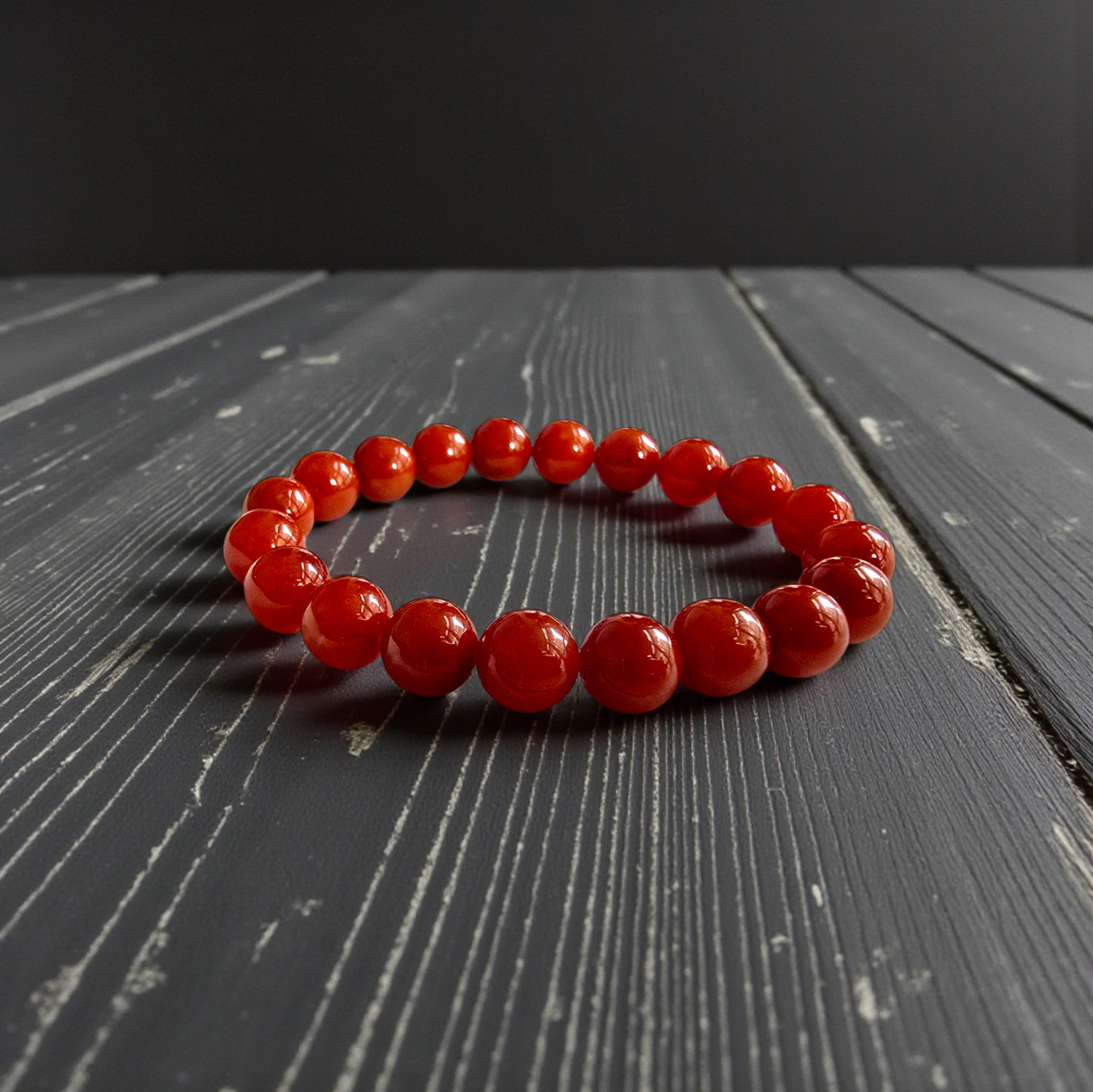 Certified Imperial Japanese Red Burmese A-Jade Beaded Bracelet (MADE IN JAPAN) (9.50 mm Each x 20 beads) - Certified 05046