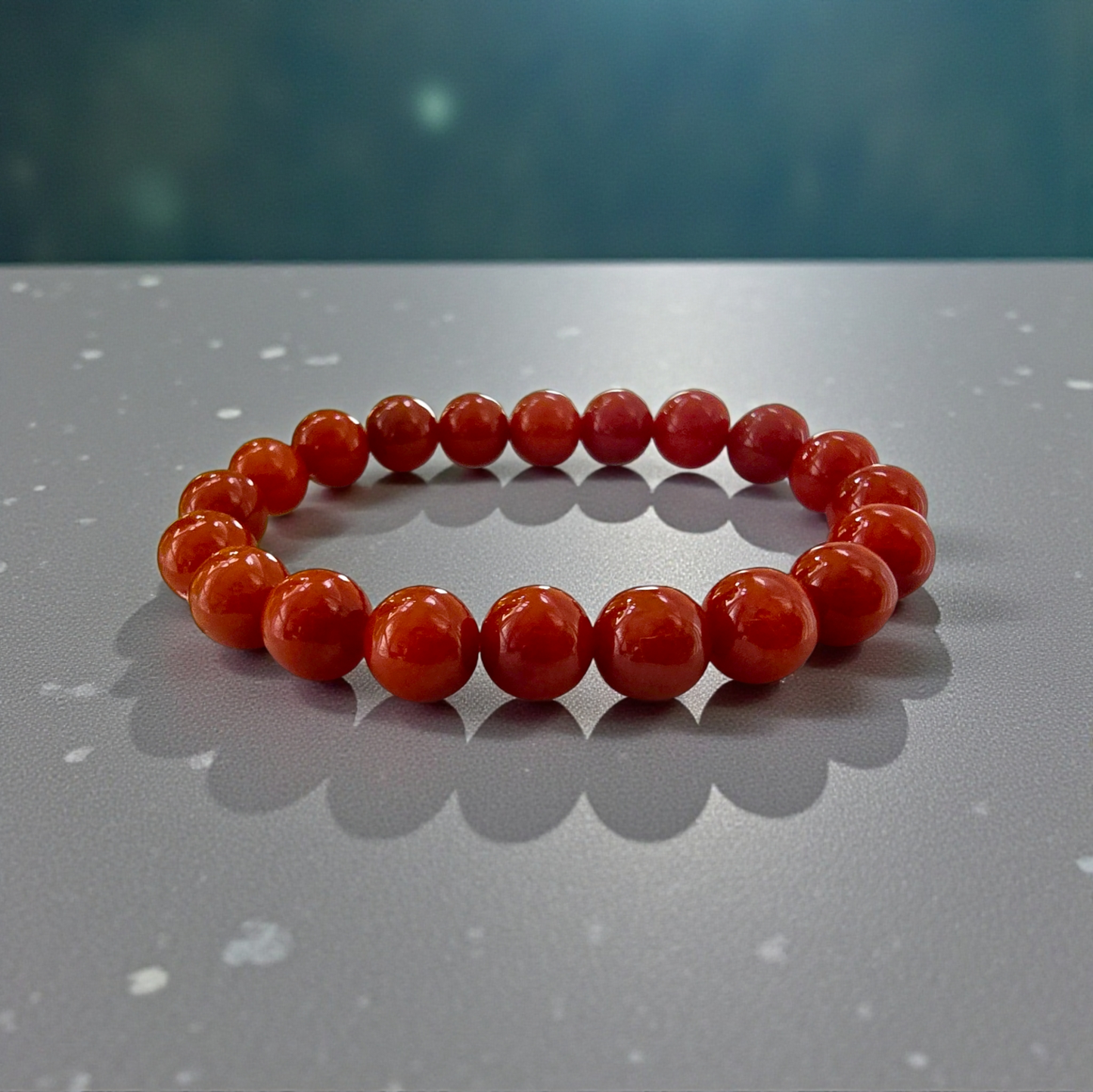 Certified Imperial Japanese Red Burmese A-Jade Beaded Bracelet (MADE IN JAPAN) (9.50 mm Each x 20 beads) - Certified 05046