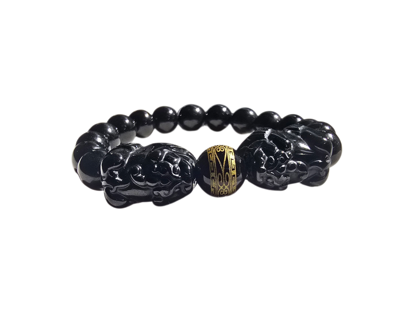 Certified Japanese Black Burmese A-Jade Beaded Bracelet (MADE IN JAPAN) (9.50 mm Each x 16 beads) - Certified 05047