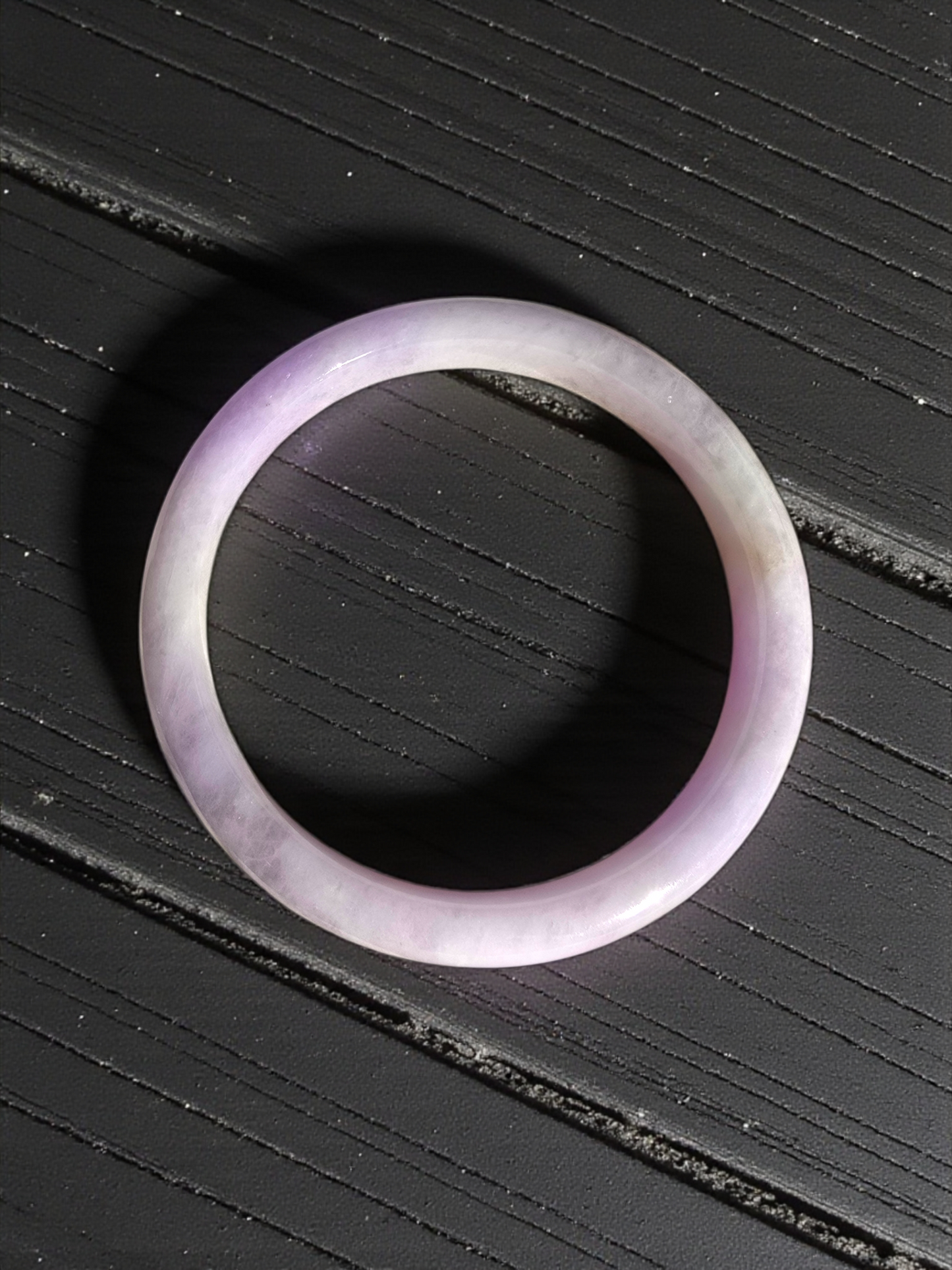 Earth's (MADE IN JAPAN) Burmese Pale Lavender A-Jade Round Bangle Bracelet - Certified 08838