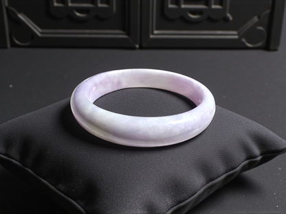 Earth's (MADE IN JAPAN) Burmese Lavender A-Jade Round Bangle Bracelet - Certified 08839