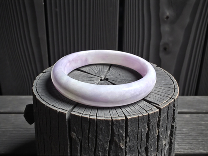 Earth's (MADE IN JAPAN) Burmese Lavender A-Jade Round Bangle Bracelet - Certified 08839