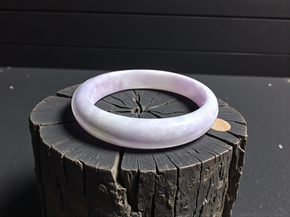 Earth's (MADE IN JAPAN) Burmese Lavender A-Jade Round Bangle Bracelet - Certified 08839