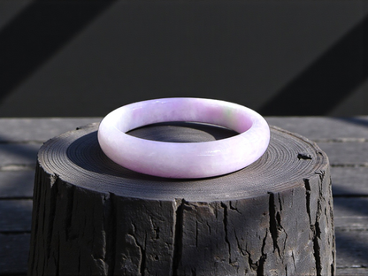 Earth's (MADE IN JAPAN) Burmese Lavender A-Jade Round Bangle Bracelet - Certified 08839