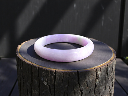 Earth's (MADE IN JAPAN) Burmese Lavender A-Jade Round Bangle Bracelet - Certified 08839